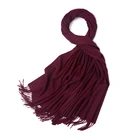 Pure wool high quality factory wholesale claret color mongolian cashmere shawl