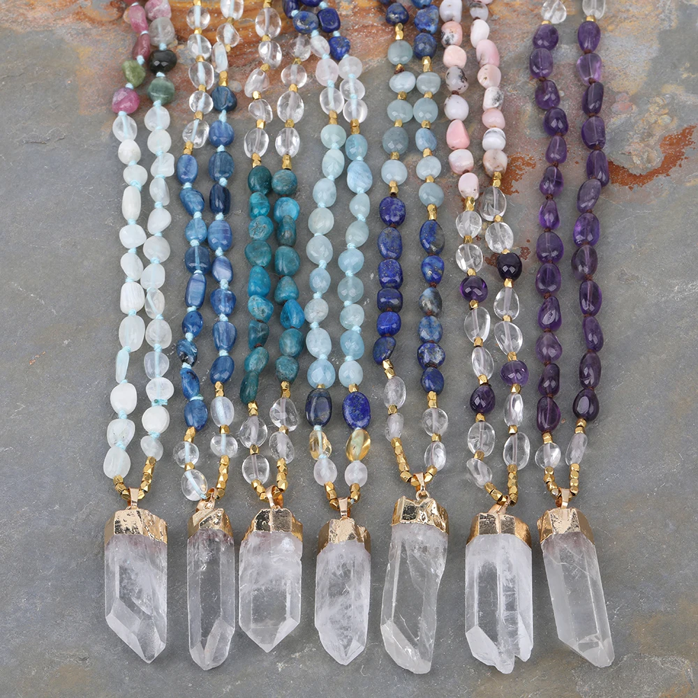 Natural Quartz Point Pendant Mix Gems Beads Amazonite Crystal Chips Beaded Gold Necklace Wholesale, As picture
Natural Quartz Point Pendant Mix Gems Beads Amazonite Crystal Chips Beaded Gold Necklace Wholesale, As picture