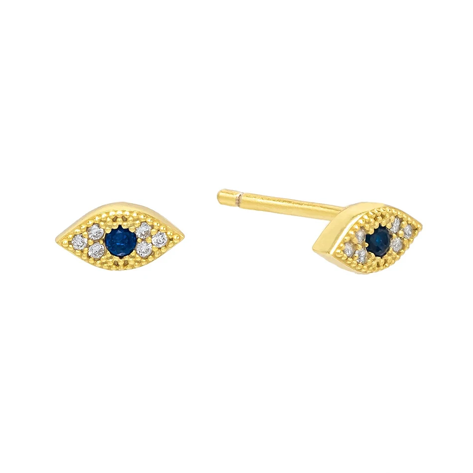 925 Sterling Silver 18k Gold Plated CZ Turkey Blue Eye Stud earrings For Woman Turkish Jewelry
925 Sterling Silver 18k Gold Plated CZ Turkey Blue Eye Stud earrings For Woman Turkish Jewelry