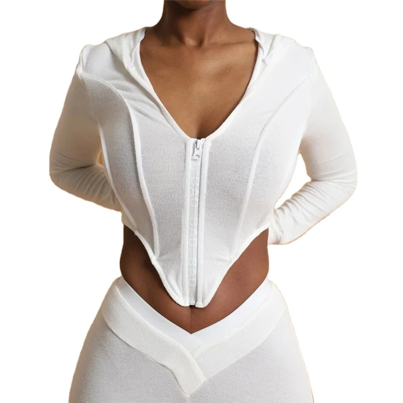 Casual Two Piece Set Women Long Sleeve Bodycon Hooded Matching Sets Wear Outfits Corset Tops Skinny Work Out Pants Suit
Casual Two Piece Set Women Long Sleeve Bodycon Hooded Matching Sets Wear Outfits Corset Tops Skinny Work Out Pants Suit