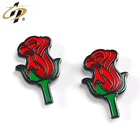 Shuanghua brand custom metal logo rose flower hard enamel magnetic pins