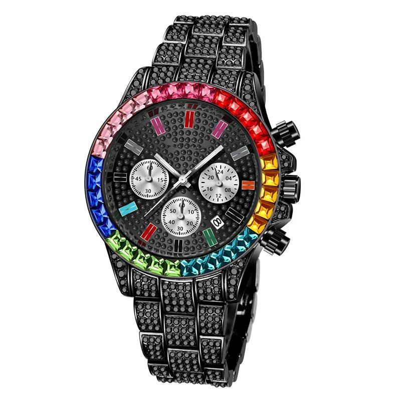 Top brand custom logo wholesale colorful diamond full luxury gift reloj hombre gold black quartz fashion watch men
Top brand custom logo wholesale colorful diamond full luxury gift reloj hombre gold black quartz fashion watch men