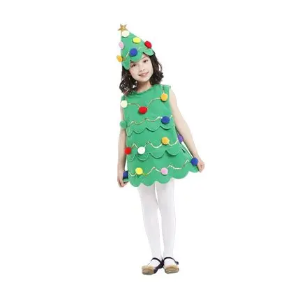 Рождественский детский костюм эльфа косплей костюм шоу фея платье для девочек костюм