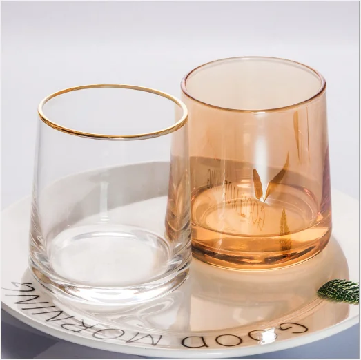 Wholesale Gold rimmed electroplated glass cup 
Wholesale Gold rimmed electroplated glass cup