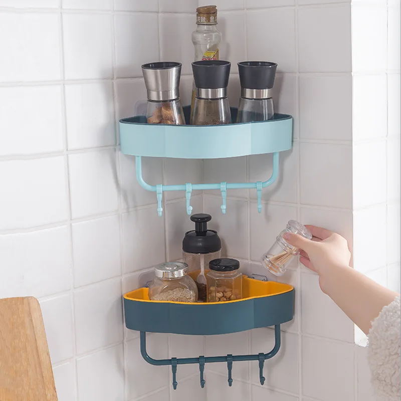 Triangular Shelf With Hooks For Bathroom Wall Hanging Toilet Plastic Perforated Bathroom Vanity Storage Rack
Triangular Shelf With Hooks For Bathroom Wall Hanging Toilet Plastic Perforated Bathroom Vanity Storage Rack