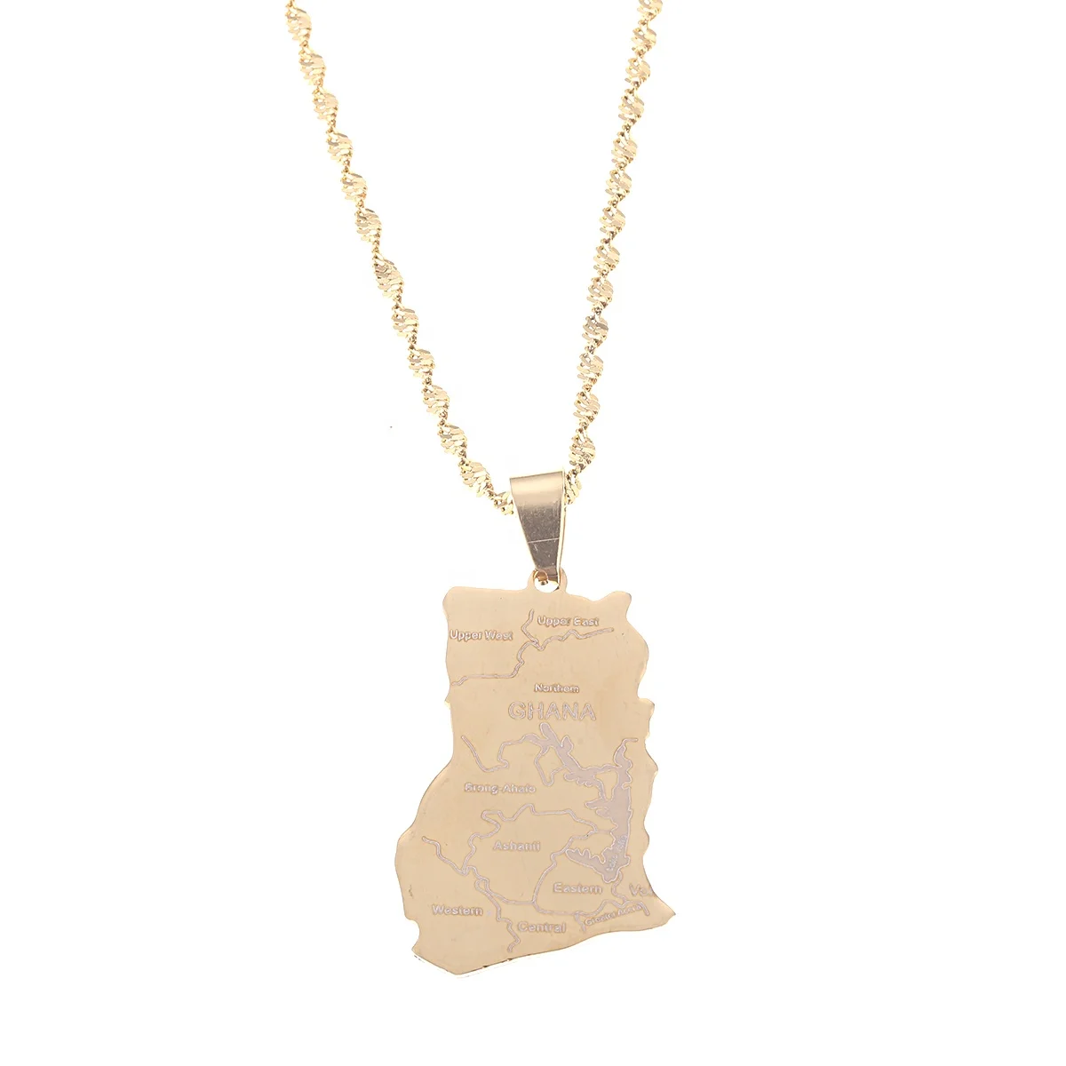 Stainless Steel Ghana Map Pendant Necklace Fashion Gold Color Ghanaian Map Women Charm Jewelry
Stainless Steel Ghana Map Pendant Necklace Fashion Gold Color Ghanaian Map Women Charm Jewelry