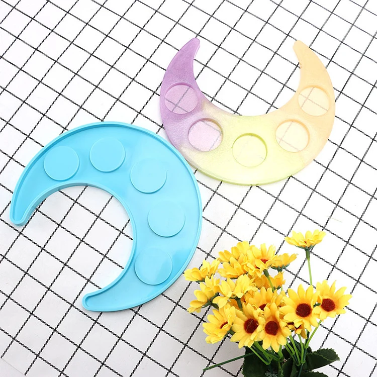 5 Hole Moon Candle Holder Essential Oil Tray Silicone Storage Box Mold for DIY Crystal Epoxy Resin Molds Jewelry Making Tools
5 Hole Moon Candle Holder Essential Oil Tray Silicone Storage Box Mold for DIY Crystal Epoxy Resin Molds Jewelry Making Tools