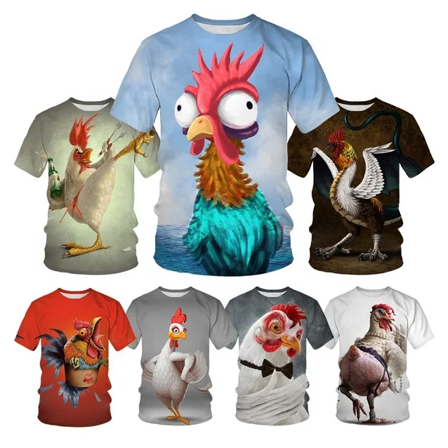 New Fashion Funny Animal 3D Printed Shirt for Men Crazy Chicken 3D Printing Shirt From Men Round Neck Short Sleeve Summer Tops
New Fashion Funny Animal 3D Printed Shirt for Men Crazy Chicken 3D Printing Shirt From Men Round Neck Short Sleeve Summer Tops