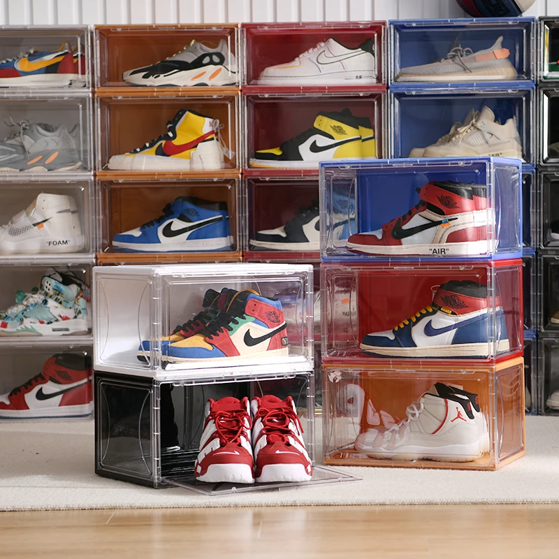 Drop-Shipping Folding Plastic Transparent Stackable Drop Side Magnet Shoe Box Clear For Storage Basketball Sports Sneaker Shoe, Fully transparent
Drop-Shipping Folding Plastic Transparent Stackable Drop Side Magnet Shoe Box Clear For Storage Basketball Sports Sneaker Shoe, Fully transparent