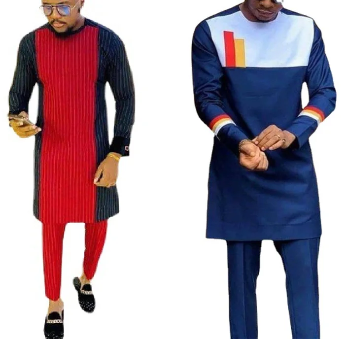 2 pieces set of Polo style African dress with Long sleeve Summer men suit of muslim clothing, Blue
2 pieces set of Polo style African dress with Long sleeve Summer men suit of muslim clothing, Blue