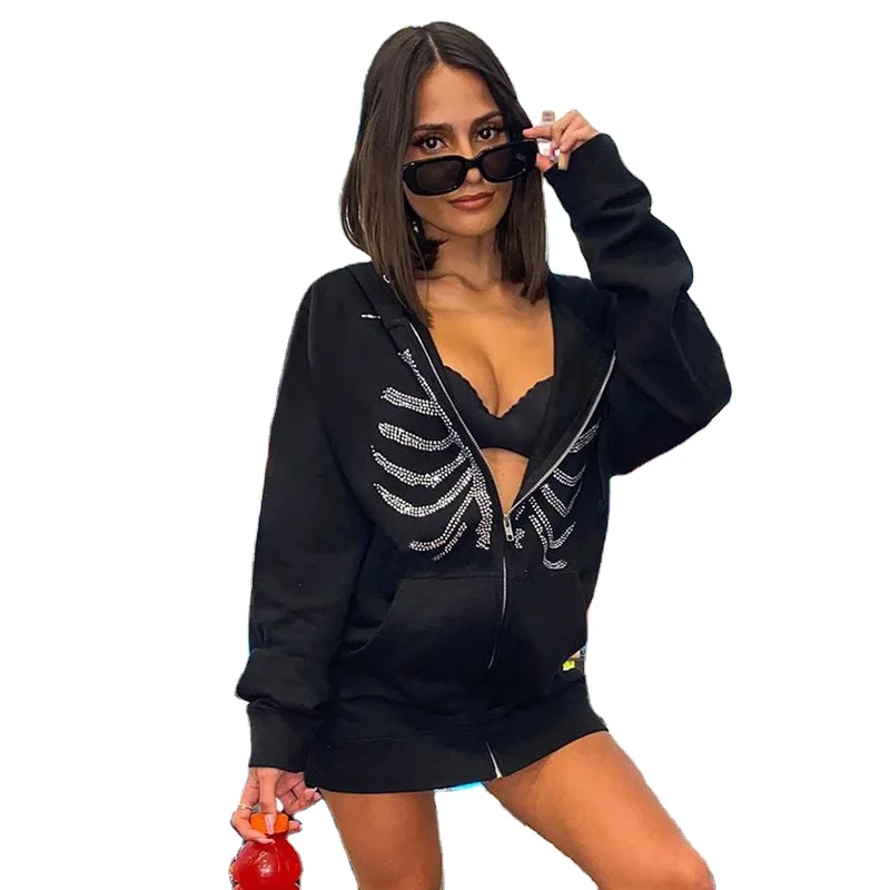 Oversized streetwear sweatshirt hoodies full zip up hoodie black unisex rhinestone hoodie for women, Black,red,brown
Oversized streetwear sweatshirt hoodies full zip up hoodie black unisex rhinestone hoodie for women, Black,red,brown