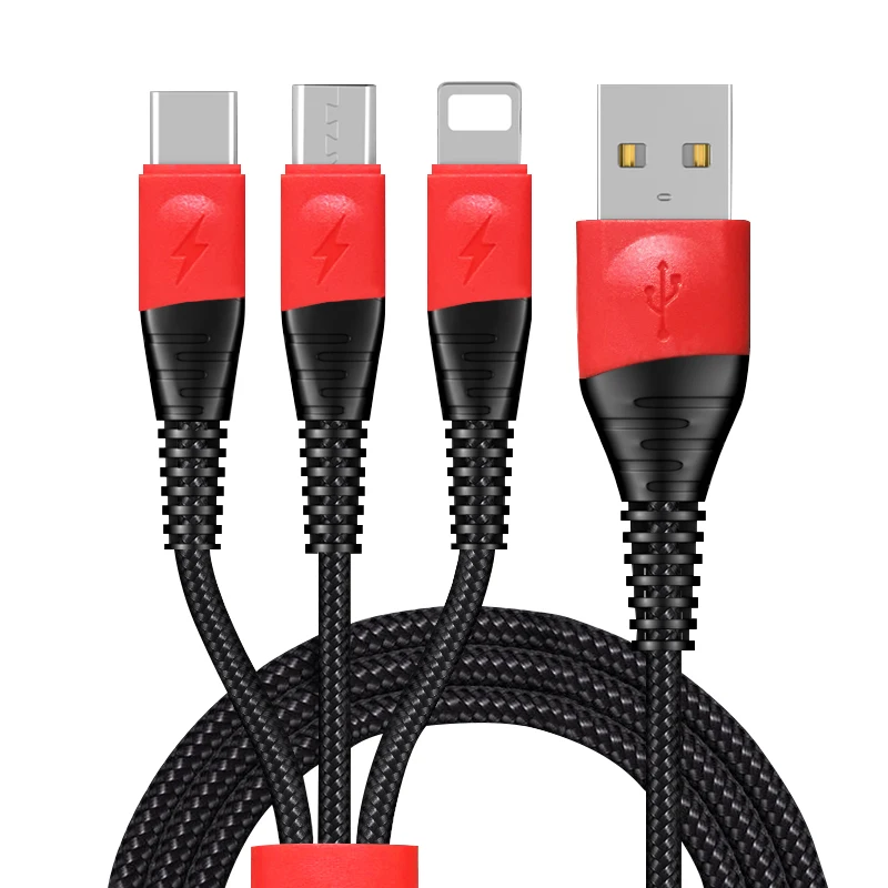 multi charger mermaid strongest durable weave braided V8 micro 8 pin type C 3 in 1 fast charging cbale promotion price on sale, Black/red
multi charger mermaid strongest durable weave braided V8 micro 8 pin type C 3 in 1 fast charging cbale promotion price on sale, Black/red