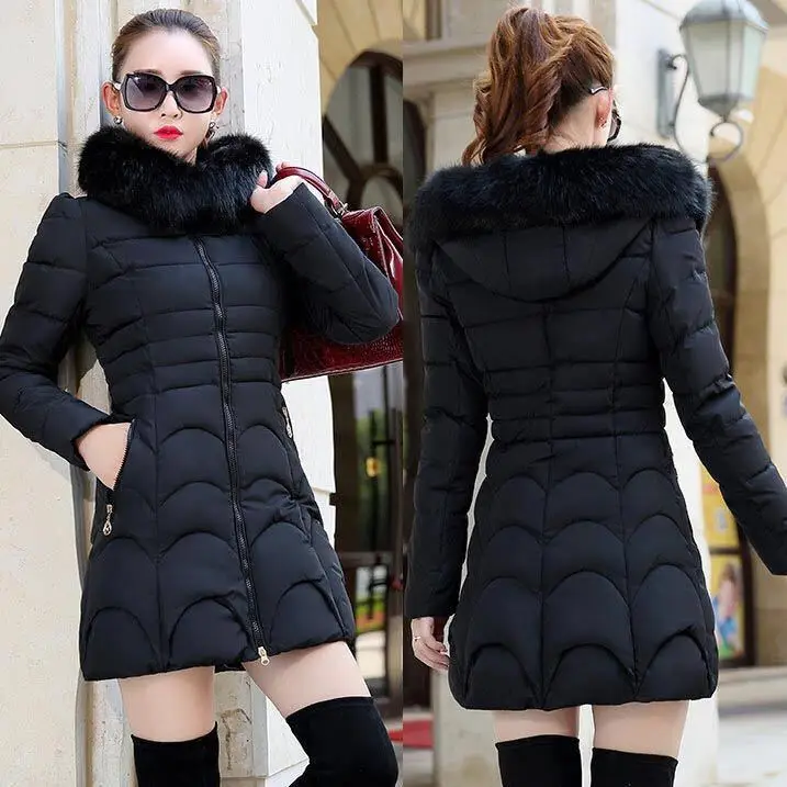 Winter Jacket Women Big Fur Collar Down Female Cotton Padded Thick Winter Coats Slim Stylish Medium Long Section 30% OFF
Winter Jacket Women Big Fur Collar Down Female Cotton Padded Thick Winter Coats Slim Stylish Medium Long Section 30% OFF