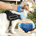 Pet Dog Cat Bath Rubber Glove Hair Fur Grooming Massaging Brush