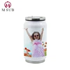 500ml sliver color sublimation coated photo printed cola can with straw