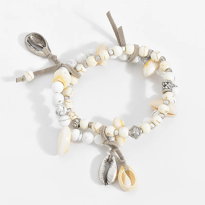 Bohemian Ethnic Natural White Stone Beaded Bracelet Double Layer Lava Shell Pendant Charm Bracelet Women Jewelry
Bohemian Ethnic Natural White Stone Beaded Bracelet Double Layer Lava Shell Pendant Charm Bracelet Women Jewelry