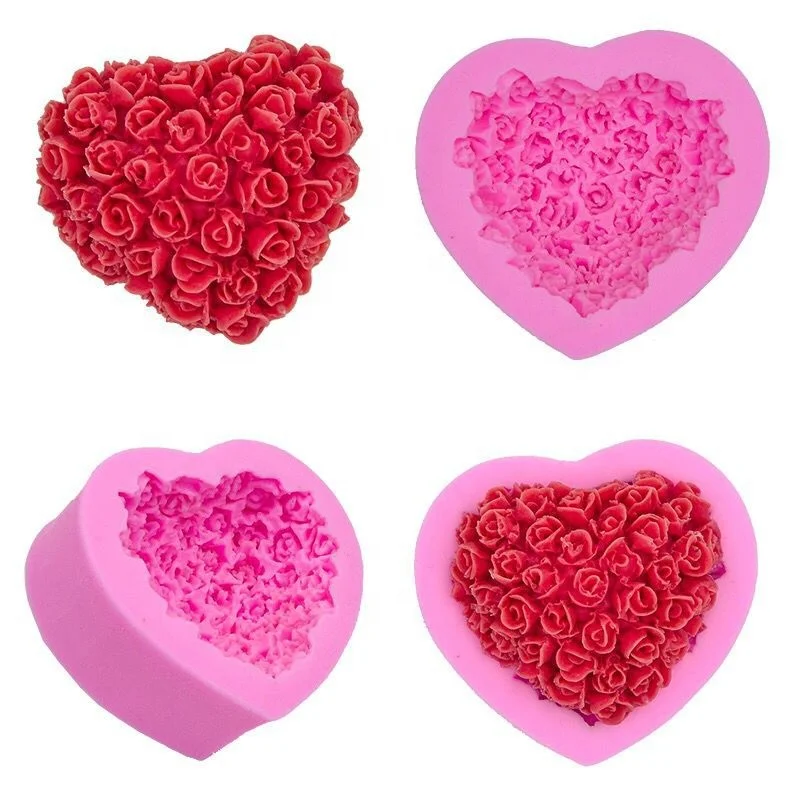 DIY Heart Rose Liquid Fondant Silicone Mould 3d Handmade Soap Cake Baking Mould Chocolate Silicone Mold, White and pink
DIY Heart Rose Liquid Fondant Silicone Mould 3d Handmade Soap Cake Baking Mould Chocolate Silicone Mold, White and pink