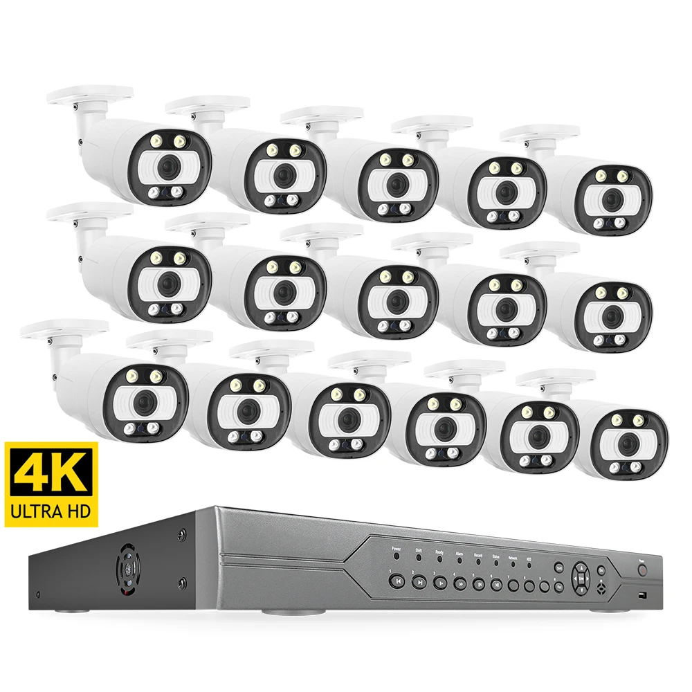 Outdoor CCTV 4K Camera 16 Channel Poe NVR Kit Smart AI Face Detection Camera Color Night Vision
Outdoor CCTV 4K Camera 16 Channel Poe NVR Kit Smart AI Face Detection Camera Color Night Vision
