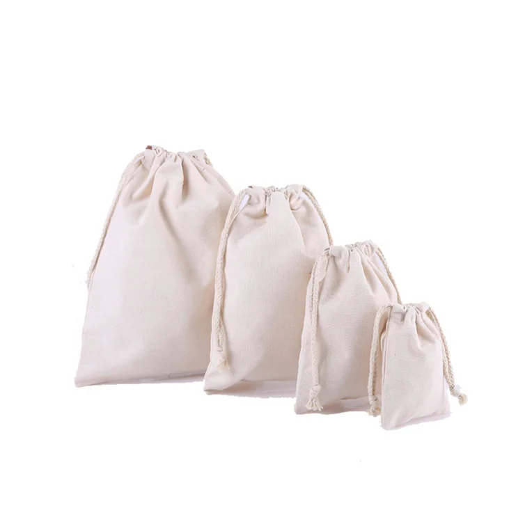 cotton canvas drawstring backpack bag closure shoulder bag