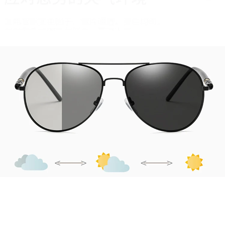 SKYWAY Wholesale Driving Metal Double Bridge Men Night Vision Sun Glasses Day And Night Black Photochromic Sunglasses
SKYWAY Wholesale Driving Metal Double Bridge Men Night Vision Sun Glasses Day And Night Black Photochromic Sunglasses