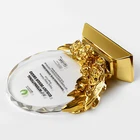 Crystal Crystal Wholesale High Quality Custom Logo Decorative Round Crystal Trophies Plaques