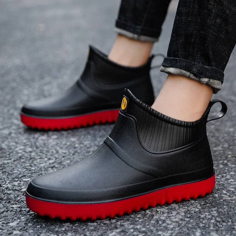Hot sale waterproof slip resistant ankle rain boots men cycling camping water shoes trend rubber boots, Red,black,green,light blue,navy blue
Hot sale waterproof slip resistant ankle rain boots men cycling camping water shoes trend rubber boots, Red,black,green,light blue,navy blue