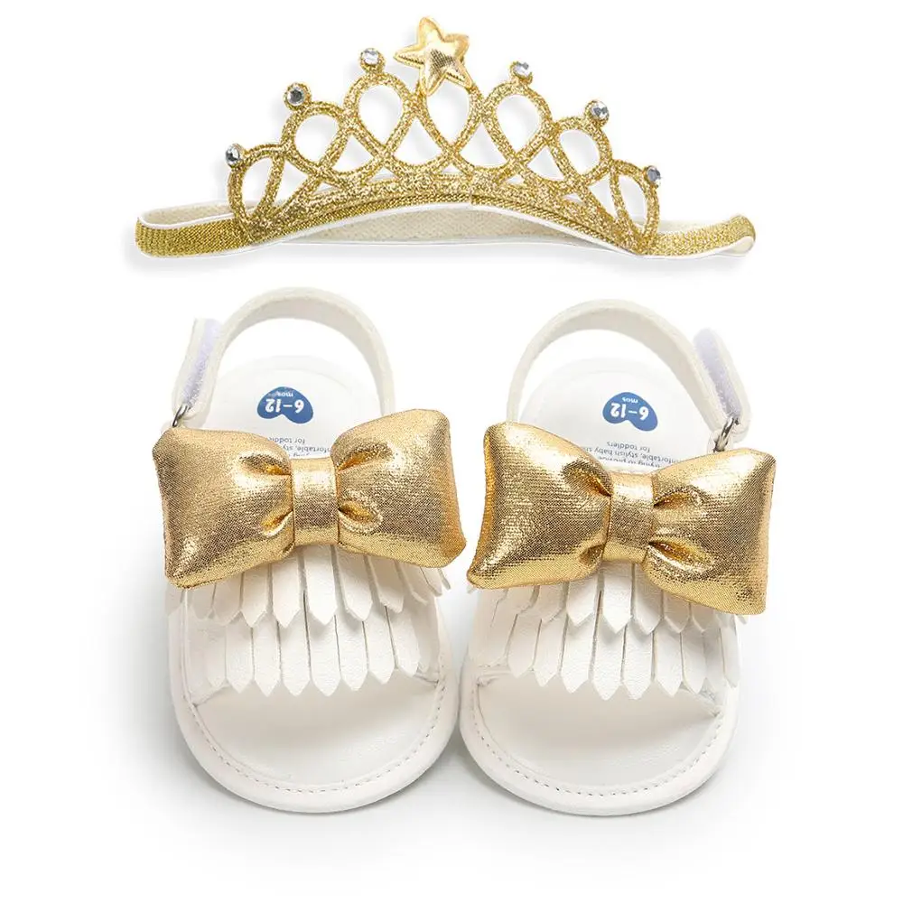 High Quality Pu Leather Bowknot Fashion Soft Baby Sandals Infant Shoes for Girls details