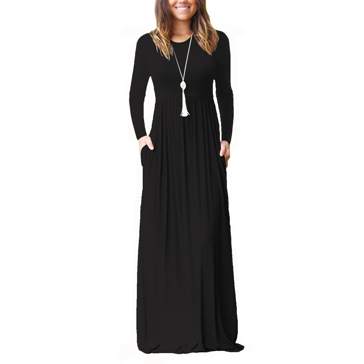 Women's Long Sleeve Loose Plain Empire Waist Maxi Dresses Casual Long Dresses with Pockets, Black,red,mix colours
Women's Long Sleeve Loose Plain Empire Waist Maxi Dresses Casual Long Dresses with Pockets, Black,red,mix colours