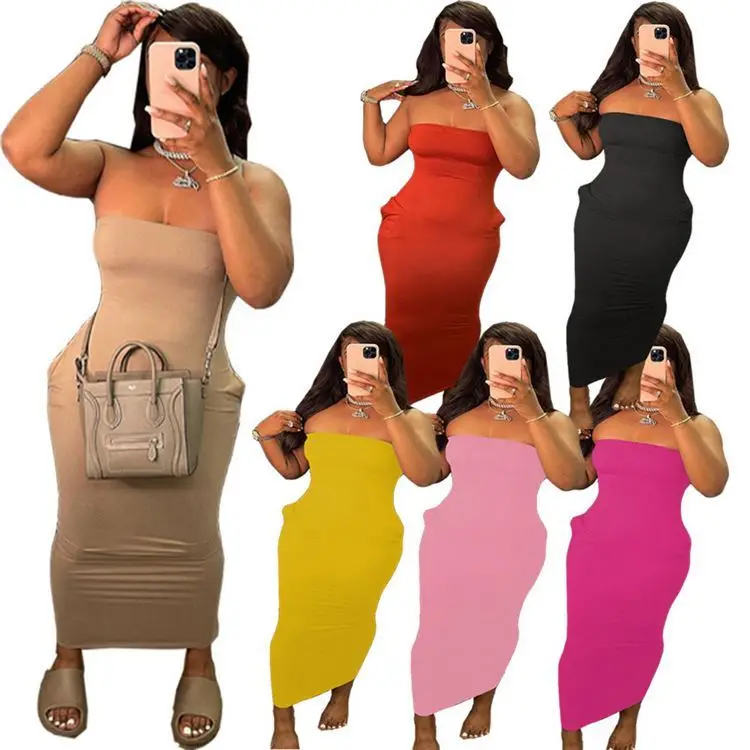 Ckfashion Hot Sale Summer Solid Color Strapless Hight Elastic Sexy Women Bodycon Dress Ladies Evening Dress
Ckfashion Hot Sale Summer Solid Color Strapless Hight Elastic Sexy Women Bodycon Dress Ladies Evening Dress