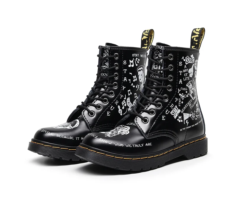 High-top Martin boots female personality hard leather skull short boots women round toe graffiti leather women boots
High-top Martin boots female personality hard leather skull short boots women round toe graffiti leather women boots