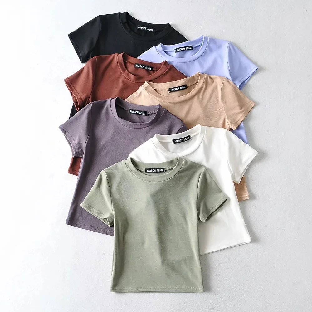 Candy Color Cotton Skinny Short Sleeve Gym Blouses Crop Top Shirt for Woman, In available
Candy Color Cotton Skinny Short Sleeve Gym Blouses Crop Top Shirt for Woman, In available