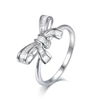 Sun Star Custom Made 18K Gold Jewelry Ring Bowknot Design Diamond Baguette Cut Engagement Ring For Women