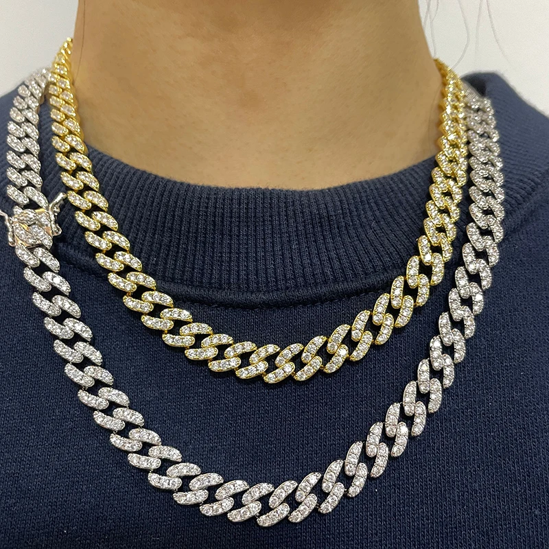 Hip Hop 9mm 18 20 inches Fashion Miami Cuban Link Chain Silver Gold Color Necklace Iced Out Jewelry
Hip Hop 9mm 18 20 inches Fashion Miami Cuban Link Chain Silver Gold Color Necklace Iced Out Jewelry