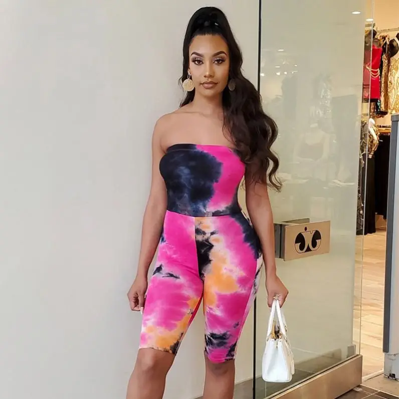 2020 Wholesale new women one piece sexy tie dye jumpsuits strapless bodycon yoga fitness romper, Pink/blue
2020 Wholesale new women one piece sexy tie dye jumpsuits strapless bodycon yoga fitness romper, Pink/blue