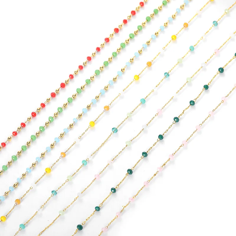 2021 Popular Gold Plated DIY Earring Bracelet Necklace Accessories Colorful Bead Chain
2021 Popular Gold Plated DIY Earring Bracelet Necklace Accessories Colorful Bead Chain