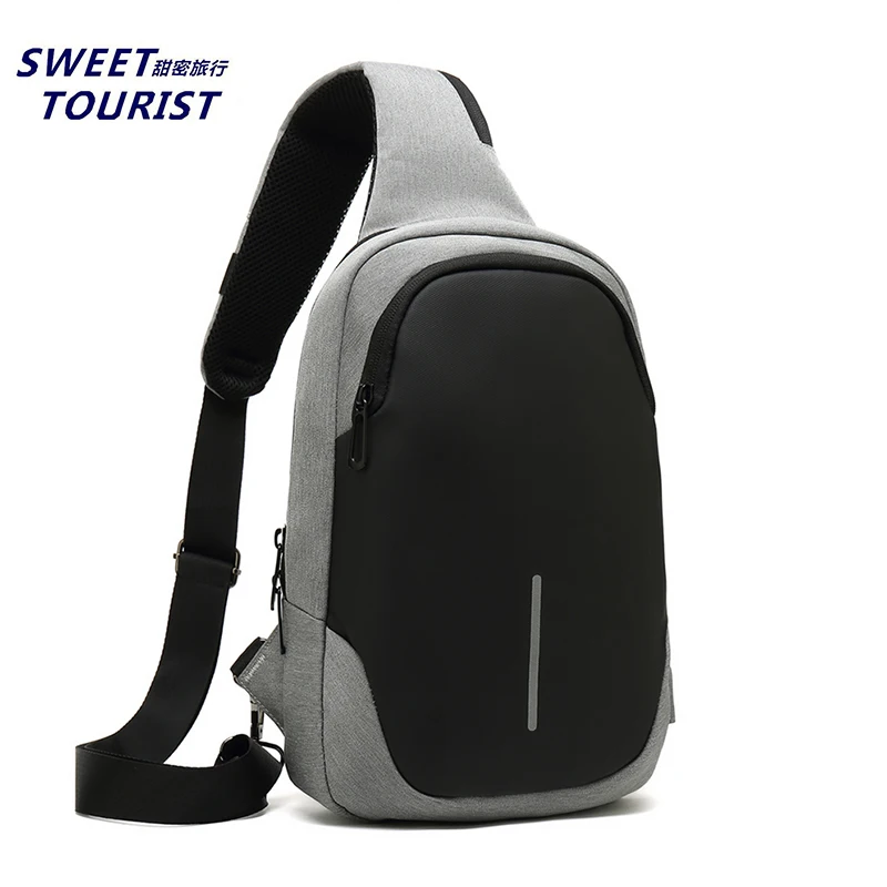 Multi-function Polyester Single Shoulder Sling Bag Reflective Straps Chest Bag Men With USB Charging Port, Black blue gray
Multi-function Polyester Single Shoulder Sling Bag Reflective Straps Chest Bag Men With USB Charging Port, Black blue gray