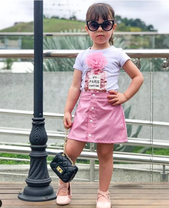 wholesale toddler girl clothes cute kids clothing sets baby clothes Short Sleeve White T-shirt +Mini PU Skirt kids clothing, Pink
wholesale toddler girl clothes cute kids clothing sets baby clothes Short Sleeve White T-shirt +Mini PU Skirt kids clothing, Pink