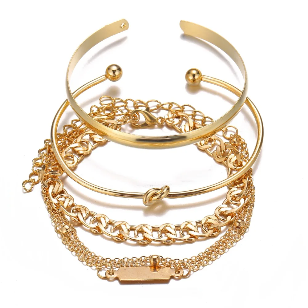 Fashion Trendy Set Bangles for Women Gold Plated Bracelet Knot Plain Charm Jewelry for Women Popular Adjustable Gift Jewelry
Fashion Trendy Set Bangles for Women Gold Plated Bracelet Knot Plain Charm Jewelry for Women Popular Adjustable Gift Jewelry