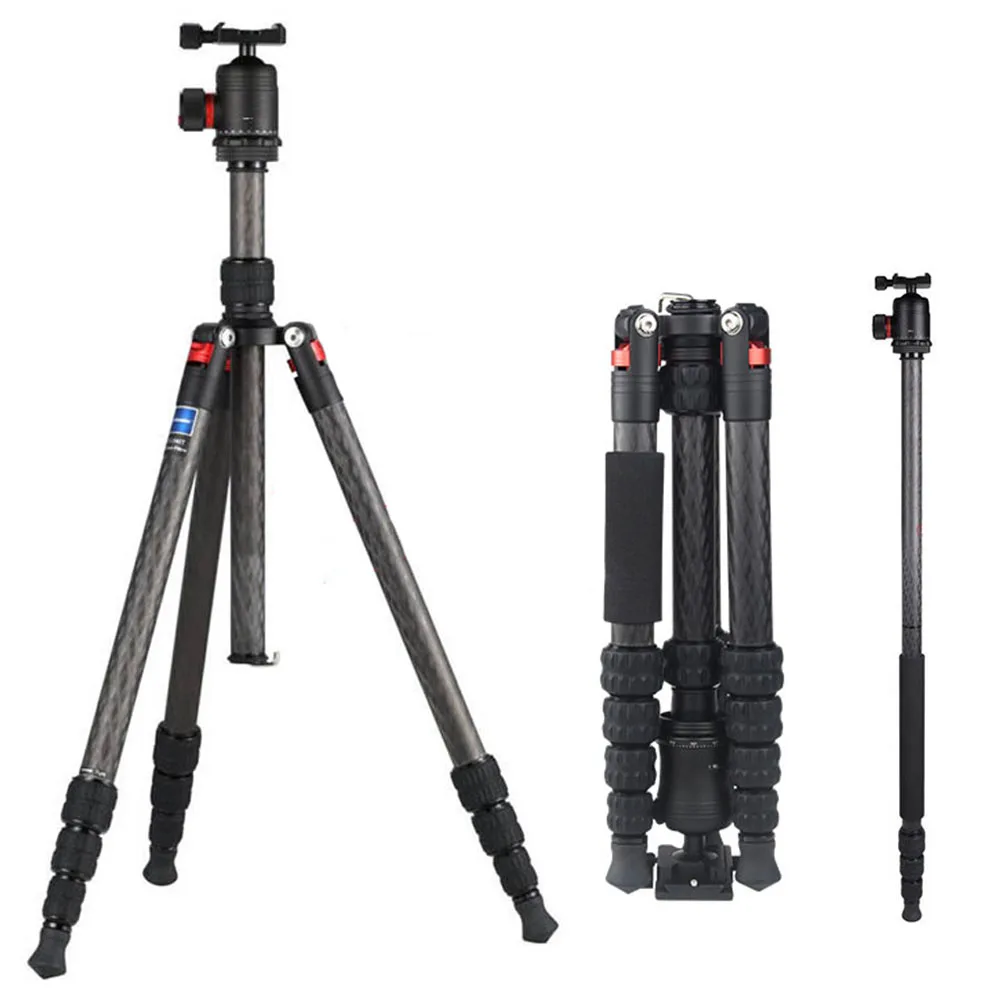 

Carbon Fiber Camera Travel Tripod with Monopod Panoramic Ball Head & Quick Release Plate or Smartphone and DSLR Camera