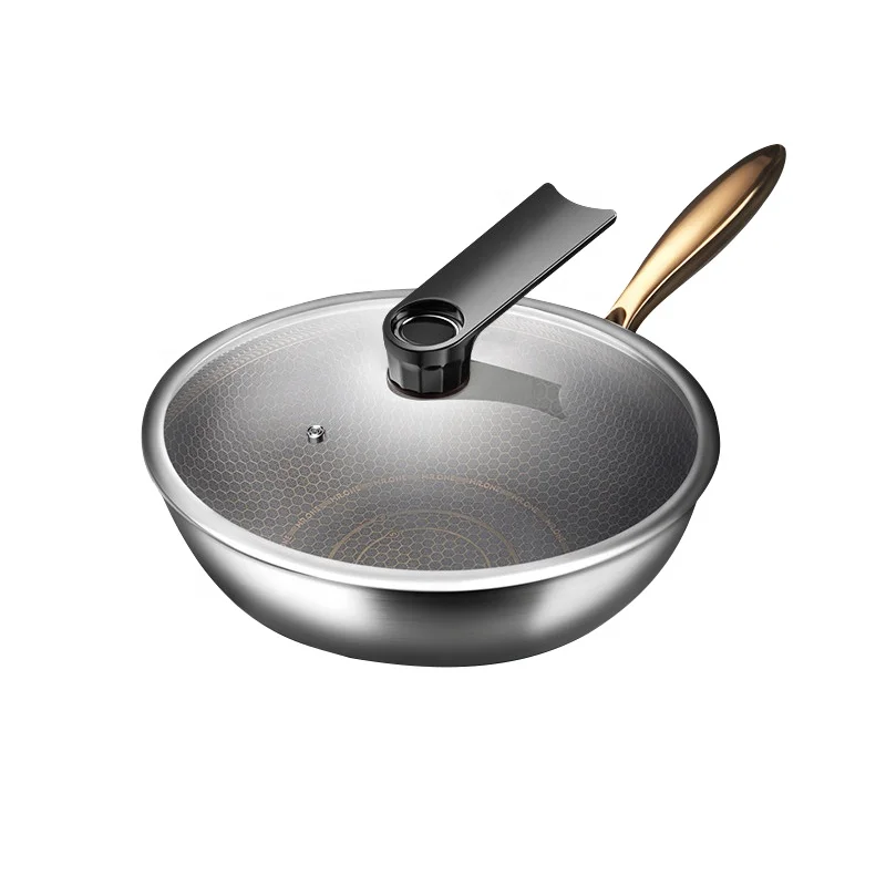 Amazon Best Seller Silicone Accessories Pot Gold-plated Handle Stainless Steel Chinese Wok WOKS Stainless Steel and Aluminum
Amazon Best Seller Silicone Accessories Pot Gold-plated Handle Stainless Steel Chinese Wok WOKS Stainless Steel and Aluminum