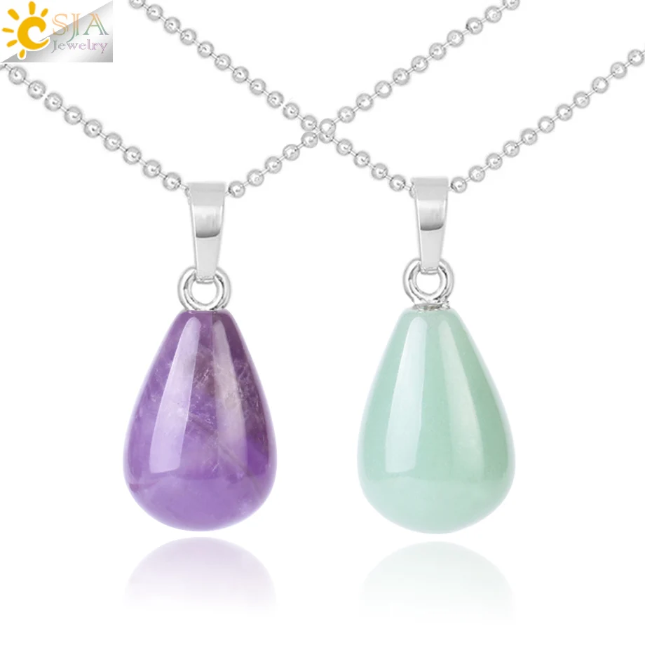 CSJA hot selling natural stone turquoise necklace water drop bead chain pendant korean jewelry necklace for women F519
CSJA hot selling natural stone turquoise necklace water drop bead chain pendant korean jewelry necklace for women F519