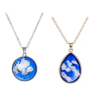 

2020 new Blue Sky Clouds in resin Cloudy sky for her Gift glass ball pendant Necklace jewelry