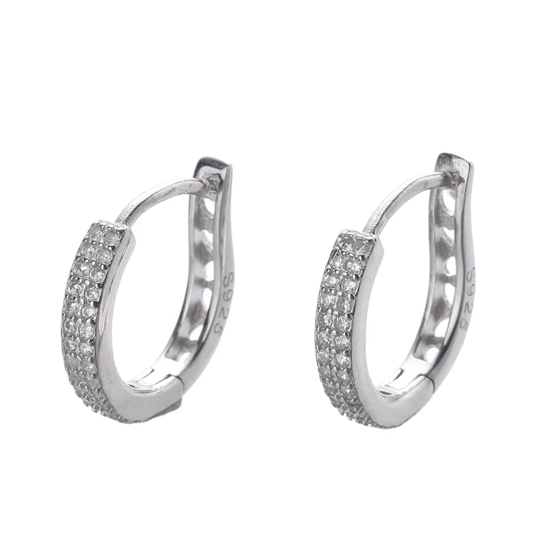 2020 100% Real 925 Sterling Silver Huggie Hoop Earrings With 3A CZ For European Women and girl, Silver,gold
2020 100% Real 925 Sterling Silver Huggie Hoop Earrings With 3A CZ For European Women and girl, Silver,gold