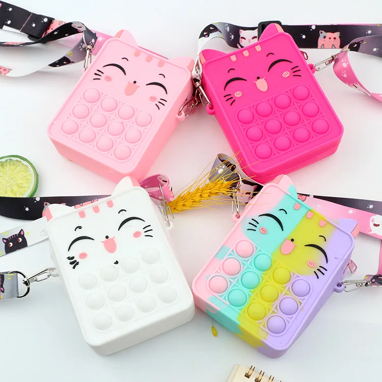 Kawaii Cat Cartoon Crossbody Bag For Kids Soft Silicone Gel Coin Purse Popping It Bubbles Girls Zipper Wallets
Kawaii Cat Cartoon Crossbody Bag For Kids Soft Silicone Gel Coin Purse Popping It Bubbles Girls Zipper Wallets