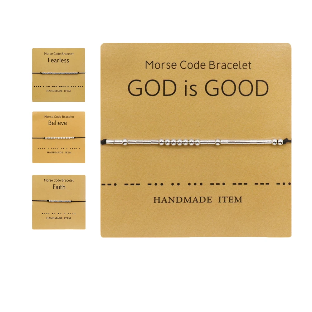 New handmade braided rope bracelet religious couple morse code bracelet gift copper jewelry
New handmade braided rope bracelet religious couple morse code bracelet gift copper jewelry