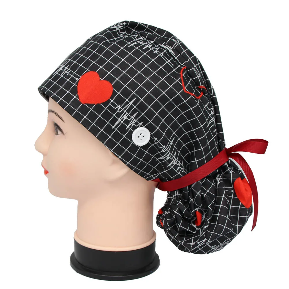 2021 Hot sale cotton solid color printing long hair work winter hat nurse hats scrub hats with buttons
2021 Hot sale cotton solid color printing long hair work winter hat nurse hats scrub hats with buttons
