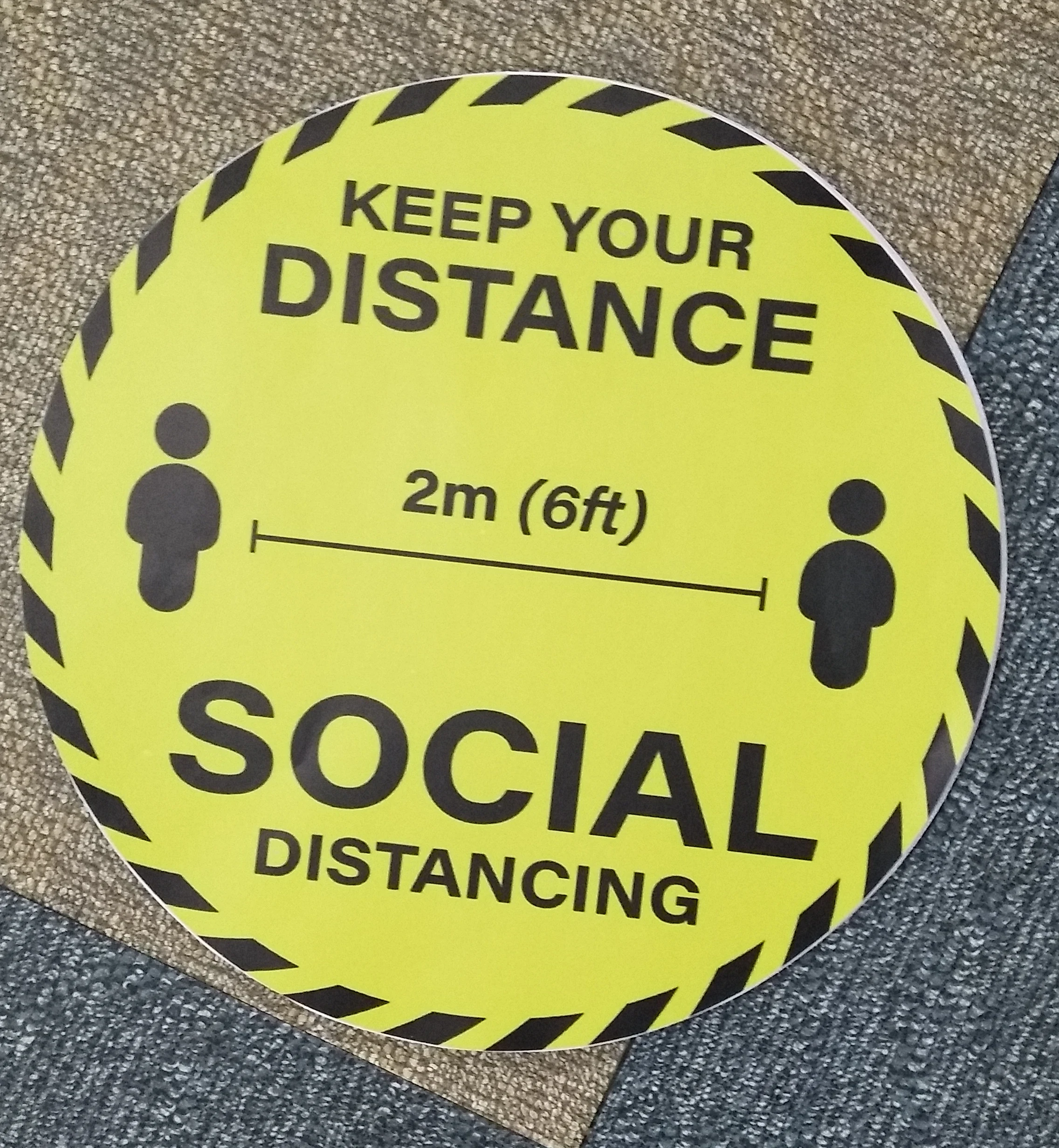 pack of 10 or 5 social distancing floor sticker 12 inch floor