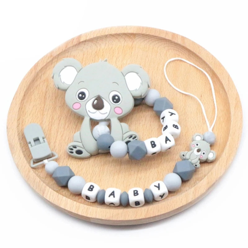 Personalized Toddler Baby Silicone Koala Shape Teething Bracelet Chewable Silicone Beads Sensory Pacifier Chain Clips
Personalized Toddler Baby Silicone Koala Shape Teething Bracelet Chewable Silicone Beads Sensory Pacifier Chain Clips