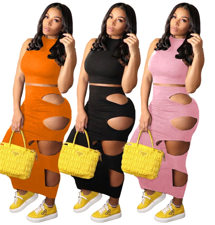 DUODUOCOLOR Women fashion hole two piece set clothing summer sexy pure color sleeveless hollow-out short set D97512
DUODUOCOLOR Women fashion hole two piece set clothing summer sexy pure color sleeveless hollow-out short set D97512