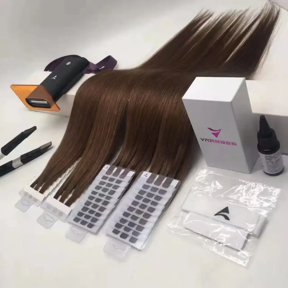 The world's best selling V Light hair extension set including hair extension machine and 20 Inch Virgin Remy Hair five packs, Natural colors
The world's best selling V Light hair extension set including hair extension machine and 20 Inch Virgin Remy Hair five packs, Natural colors